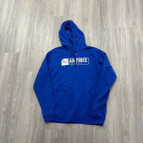 Nike Air Force Hockey Club Fleece Hoodie Men Medium Blue Sweatshirt NCAA Falcons - Picture 1 of 9